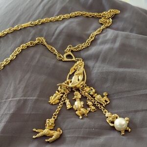 Kirks Folly Gold Charm Necklace with Pearl Accent